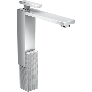  - AXOR Edge Jednouchwytowa bateria umywalkowa 280 do umywalek nablatowych z kompletem odpływowym Push-Open, szlif diamentowy chrom 46031000 - 46031000 - Łazienki Szydłowski
