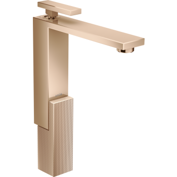 - AXOR Edge bateria umywalkowa 280 do umywalek nablatowych z kompletem odpływowym Push-Open, szlif diamentowy czerwone złoto polerowane 46031300 - 46031300 - Łazienki Szydłowski