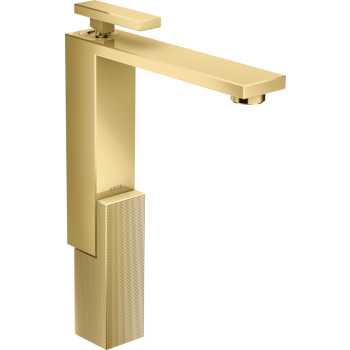 - AXOR Edge bateria umywalkowa 280 do umywalek nablatowych z kompletem odpływowym Push-Open, szlif diamentowy złoty optyczny polerowany 46031990 - 46031990 - Łazienki Szydłowski