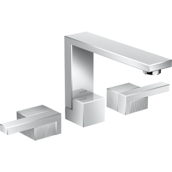  - AXOR Edge 3-otworowa bateria umywalkowa 130 z kompletem odpływowym Push-Open, szlif diamentowy chrom 46051000 - 46051000 - Łazienki Szydłowski