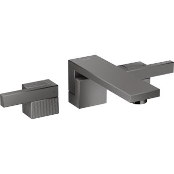 - AXOR Edge 3-otworowa bateria umywalkowa z wylewką 19 cm i kompletem odpływowym Push-Open, ścienna, podtynkowa, szlif diamentowy czarny chrom polerowany 46061330 - 46061330 - Łazienki Szydłowski