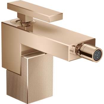 - AXOR Edge bateria bidetowa z kompletem odpływowym Push-Open, szlif diamentowy czerwone złoto polerowane 46211300 - 46211300 - Łazienki Szydłowski