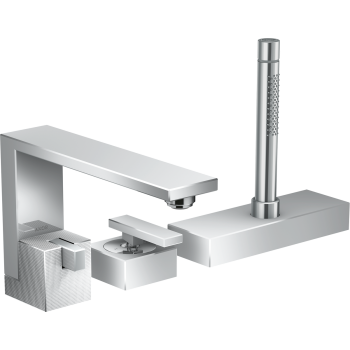  - AXOR Edge 3-otworowa jednouchwytowa bateria na brzeg wanny, sBox, szlif diamentowy chrom 46431000 - 46431000 - Łazienki Szydłowski