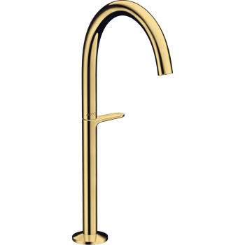  - AXOR One Bateria umywalkowa Select z kompletem odpływowym Push-Open złoty optyczny polerowany 48030990 - 48030990 - Łazienki Szydłowski