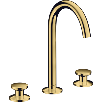  - AXOR One 3-otworowa bateria umywalkowa Select 170 z kompletem odpływowym Push-Open złoty optyczny polerowany 48070990 - 48070990 - Łazienki Szydłowski