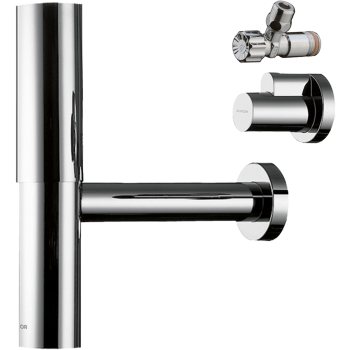 - AXOR Syfon ozdobny Flowstar, zestaw mosiądz szczotkowany 51304950 - 51304950 U - Łazienki Szydłowski