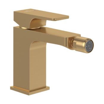 - Villeroy & Boch Architectura Square bateria bidetowa z zestawem odpływowym złoty szczotkowany TVB12500100076 - TVB12500100076 - Łazienki Szydłowski