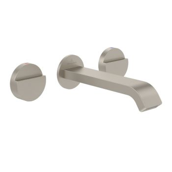 - Villeroy&Boch Dawn bateria umywalkowa trzyotworowa, ścienna nikiel szczotkowany TVZ10600200064 - TVZ10600200064 - Łazienki Szydłowski
