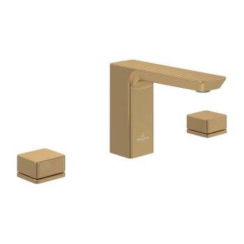 - Villeroy&Boch Subway 3.0 bateria umywalkowa trzyotworowa, złoty szczotkowany TVW11200500076 - TVW11200500076 - Łazienki Szydłowski