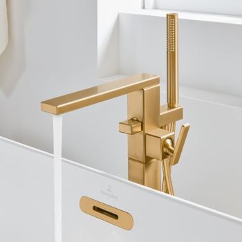 - Villeroy&Boch Mettlach stojaca bateria wannowa złoty szczotkowany TVT12600300076 - TVT12600300076 - Łazienki Szydłowski