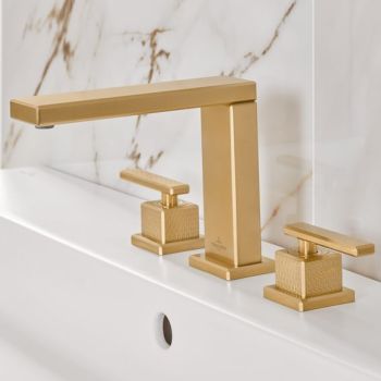 - Villeroy&Boch Mettlach bateria umywalkowa złoty szczotkowany TVW12600200076 - TVW12600200076 - Łazienki Szydłowski