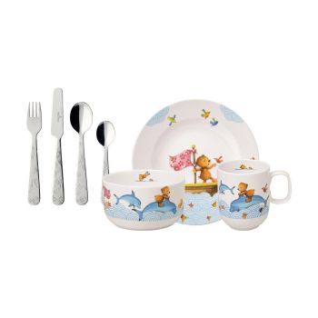  - Villeroy&Boch Kiddy Bears Zestaw naczyń dla dzieci Niebieski 7-częściowy. Szczęśliwy jak niedźwiedź 1486648435 - 1486648435 - Łazienki Szydłowski