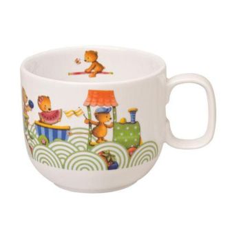  - Villeroy&Boch Kiddy Bears Kubek z uchem dla dzieci, mały Zielony, 170 ml,  Głodny jak niedźwiedź 1486654889 - 1486654889 - Łazienki Szydłowski