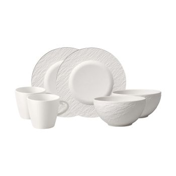  - Villeroy&Boch Manufacture Rock Zestaw śniadaniowy 6-częściowy biały 1042409072 - 1042409072 - Łazienki Szydłowski