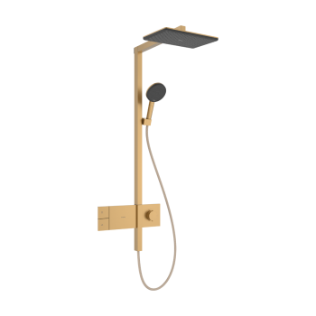 - HANSGROHE Raindance Alive Q Komplet prysznicowy 210/340 1jet EcoSmart z termostatem ShowerSelect Comfort brąz szczotkowany 24581140 - 24581140 - Łazienki Szydłowski