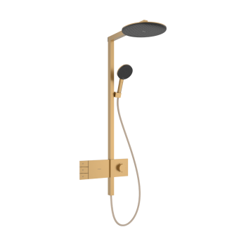 - HANSGROHE Raindance Alive S Komplet prysznicowy 300 2jet EcoSmart z termostatem ShowerSelect Comfort brąz szczotkowany 24596140 - 24596140 - Łazienki Szydłowski