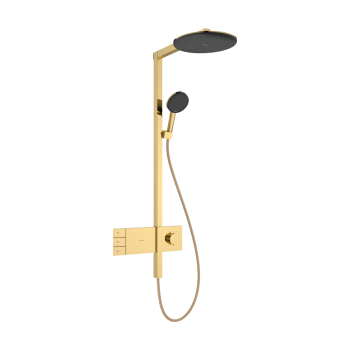  - HANSGROHE Raindance Alive S Komplet prysznicowy 300 2jet EcoSmart z termostatem ShowerSelect Comfort złoty optyczny polerowany 24596990 - 24596990 - Łazienki Szydłowski