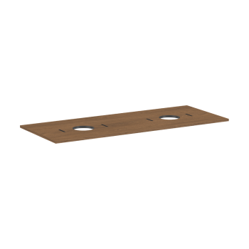  - HANSGROHE Xilesa E Blat 137,5 x 55 cm z wycięciami pod 2 umywalki nablatowe bez otworu na baterię kaszmirowy dąb 54280550 - 54280550 - Łazienki Szydłowski