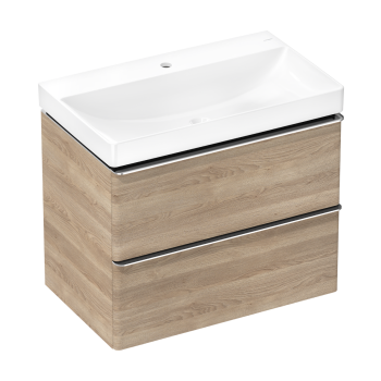  - HANSGROHE Xelu Q Zestaw umywalka wisząca z szafką z 2 szufladami 78 x 47,5 cm naturalny dąb 54376000 - 54376000 - Łazienki Szydłowski
