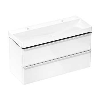 - HANSGROHE Xelu Q Zestaw umywalka wisząca z szafką z 2 szufladami 118 x 47,5cm biały wysoki połysk 54386000 - 54386000 - Łazienki Szydłowski