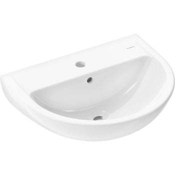  - HANSGROHE GladeLake S Umywalka wisząca 55 x 45 cm z otworem na baterię, z przelewem biały 60101450 - 60101450 - Łazienki Szydłowski