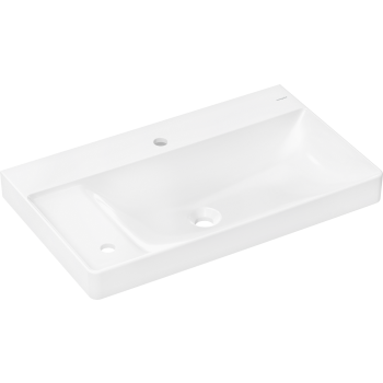  - HANSGROHE Xelu Q Umywalka wisząca z półką po lewej stronie 80 x 48 cm z 2 otworami na baterie, bez przelewu biały 60320450 - 60320450 - Łazienki Szydłowski