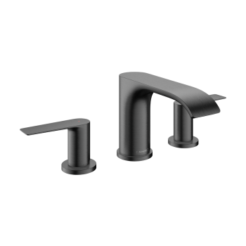 - HANSGROHE Vivenis 3-otworowa bateria umywalkowa 90 z kompletem odpływowym z cięgłem czarny chrom szczotkowany 75033340 - 75033340 - Łazienki Szydłowski