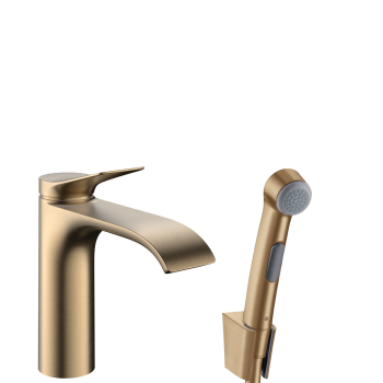  - HANSGROHE Vivenis Jednouchwytowa bateria umywalkowa 110 z główką Bidette i wężem 160 cm, komplet odpływowy Push-Open brąz szczotkowany 75210140 - 75210140 - Łazienki Szydłowski