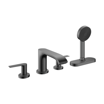 - HANSGROHE Vivenis 4-otworowa bateria na brzeg wanny, sBox czarny chrom szczotkowany 75444340 - 75444340 - Łazienki Szydłowski