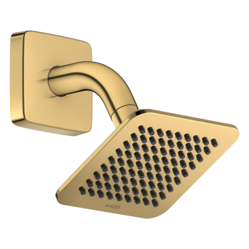  - AXOR Citterio C Deszczownica 12 x 12cm 1jet z ramieniem prysznicowym złoty optyczny polerowany 28810990 - 28810990 - Łazienki Szydłowski