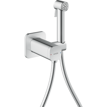  - AXOR  Bidette Showers Główka prysznicowa Bidette 1jet dla wody zmieszanej z uchwytem i wężem prysznicowym 1.25 m, softsquare chrom 29243000 - 29243000 - Łazienki Szydłowski