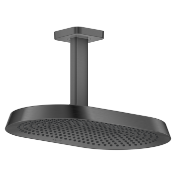 - AXOR ShowerSphere Deszczownica prysznicowa 37 x 22 cm 2jet z przyłączem sufitowym czarny chrom szczotkowany 39757340 - 39757340 - Łazienki Szydłowski