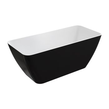  - OMNIRES PARMA M+ nowoczesna wanna wolnostojąca, 159 x 71 cm, czarno biała połysk PARMAWWBCP - oferta do wyczerpania zapasów - PARMAWWBCP - Łazienki Szydłowski