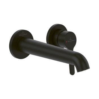 - Villeroy & Boch Skyla bateria umywalkowa ścienna 21 cm czarny mat TVW116001000K5 - TVW116001000K5 - Łazienki Szydłowski