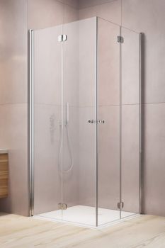  - Radaway Eos KDD-B Kabina kwadratowa z drzwiami składanymi 90 x 90 chrom szkło przejrzyste 1373030101 - 137303-01-01 - Łazienki Szydłowski
