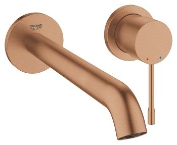 - GROHE-Essence bateria umywalkowa ścienna z długą wylewką 23 cm brushed warm sunset 19967DL1 - 19967DL1 - Łazienki Szydłowski
