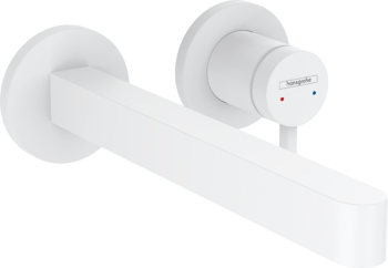  - HANSGROHE Finoris bateria umywalkowa ścienna- wylewka 22,8 cm biały mat 76050700 - 76050700 - Łazienki Szydłowski