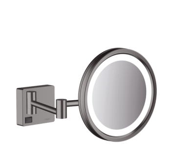 - HANSGROHE AddStoris Lusterko kosmetyczne z oświetleniem czarny chrom szczotkowany 41790340 - 41790340 - Łazienki Szydłowski