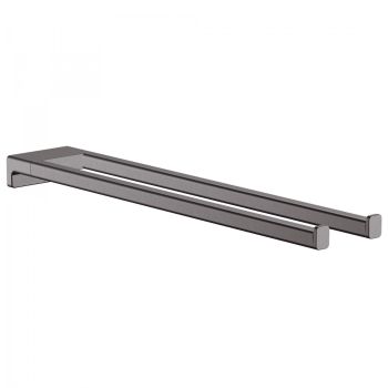 - HANSGROHE AddStoris Wieszak na ręcznik podwójny czarny chrom szczotkowany 41770340 - 41770340 - Łazienki Szydłowski