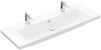 - VILLEROY&BOCH SUBWAY 3.0 Umywalka podwójna 130 x 47 cm z przelewem biała 4A70D401 - 4A70D401 - Łazienki Szydłowski