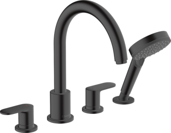 - HANSGROHE Vernis Blend Bateria wannowa 4-otworowa czarny mat 71456670 - 71456670 - Łazienki Szydłowski