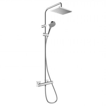 - HANSGROHE Vernis Shape Showerpipe 230 zestaw prysznicowy z deszczownicą i termostatem, chrom 26286000 - 26286000 - Łazienki Szydłowski