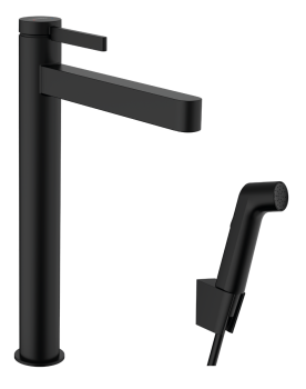- HANSGROHE Finoris bateria umywalkowa 260 ze słuchawką Bidette i wężem 160 cm czarny mat 76220670 - 76220670 - Łazienki Szydłowski