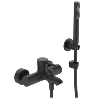 - IDEAL STANDARD Ceraline Bateria wannowa z zestawem prysznicowym, czarny mat BC270XG - BC270XG - Łazienki Szydłowski