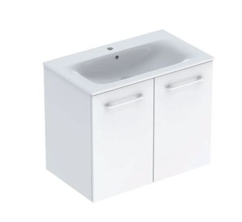  - GEBERIT Selnova Square Zestaw szafki z umywalka, z dwojgiem drzwi 80 x 50,2 cm biały 501256001 - 501.256.00.1 - Łazienki Szydłowski