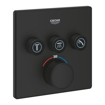- GROHE- Grohtherm SmartControl Bateria termostatyczna do obsługi trzech wyjść wody phantom black 102167KF00 - 102167KF00 - Łazienki Szydłowski