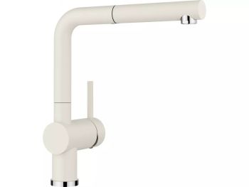- BLANCO LINUS-S Silgranit-Look Bateria kuchenna z wyciąganą wylewką delikatny biały 526959 - 526959 - Łazienki Szydłowski