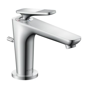 - AXOR Citterio C bateria umywalkowa 90 CoolStart do młych umywalek z kompletem odpływowym z cięgłem, szlif kwadratowy chrom 49011000 - 49011000 - Łazienki Szydłowski