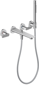 - AXOR Citterio C 3-otworowa bateria wannowa z punktowym zestawem prysznicowym, ścienna, podtynkowa, szlif kwadratowy chrom 49481000 - 49481000 - Łazienki Szydłowski