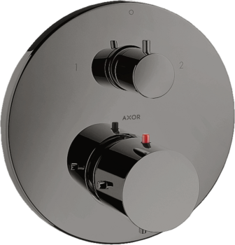 - AXOR Starck Bateria termostatyczna z zaworem odcinająco-przełączającym do 2 odbiorników, podtynkowa czarny chrom polerowany 10720330 - 10720330 - Łazienki Szydłowski